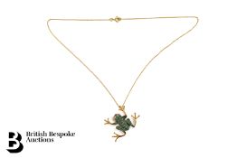 Emerald Frog Brooch