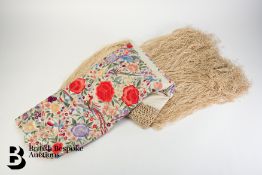 Early Silk Embroidered Shawl