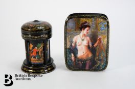 Russian Fedoskino Hand Painted Boxes