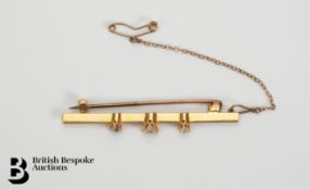18ct Gold and Diamond Bar Brooch