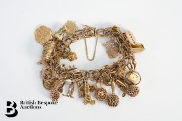 10ct Gold Fancy Link Charm Bracelet
