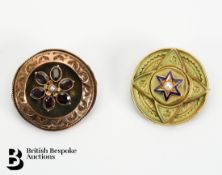 Victorian 9ct Mourning Brooches