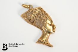 Gold Egyptian Mask Pendant