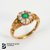 Victorian 18ct Gold Emerald Diamond Ring