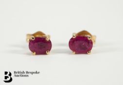 Pair of 14ct Ruby Ear Studs