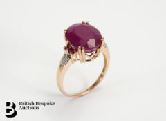 9ct Gold Ruby and Diamond Ring