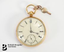18ct Gold Open Faced Pocket Watch