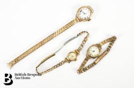 Three 9ct Gold Ladies Watches