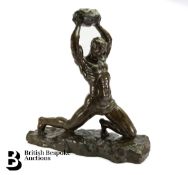 Masculine Bronze by Alexandre Ouline, Belgian, act. (1918-1940)