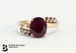 9ct Gold Diamond and Ruby Ring