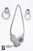 Lapis Lazuli and Silver Necklace and Earrings