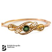 15ct Gold Edwardian Seed Pearl Bangle