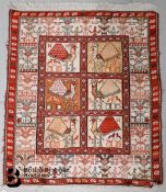 Silk Pictorial Soumak Kilim