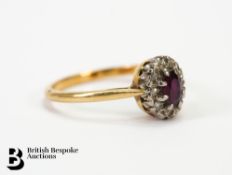 18ct Gold Ruby and Diamond Ring