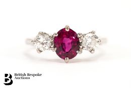 18ct White Gold Diamond and Ruby Ring