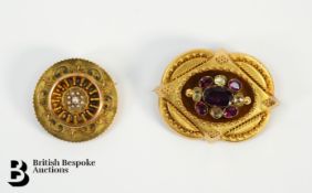 Antique Gold Mourning Brooches