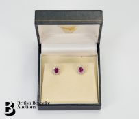 18ct White Gold Ruby and Diamond Earrings