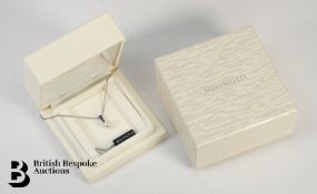 Gold Mikimoto Pearl and Sapphire Pendant