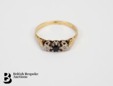 18ct Gold Diamond and Sapphire Ring