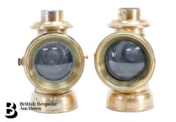 Pair of Brass Oil King of the Road Sidelamps