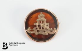 Gold and Tortoiseshell Royal Artillery Lapel Badge