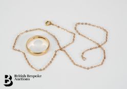 9ct Gold Wedding Band and Chain