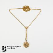 Edwardian 9ct Gold Seed Pearl Pendant