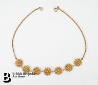 9ct Gold Edwardian Pearl Starburst Necklace