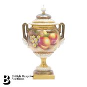 Royal Worcester Fallen Fruit Vase and Cover