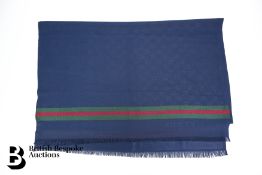 Gucci Blue Wool Scarf