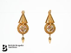 Pair of 9ct Gold Drop Earrings