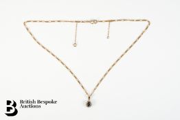 9ct Gold Sapphire and Diamond Necklace