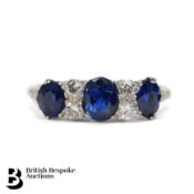 Antique Ceylon Sapphire and Diamond Ring