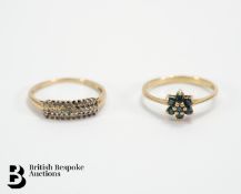 Two 9ct Gold Diamond Rings