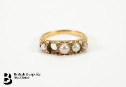 18ct Gold Pearl and Diamond Ring