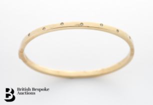 9ct Gold and Diamond Bangle