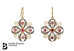 Pair of Silver and Silver Gilt Earrings