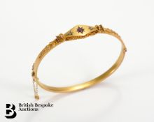 9ct Gold Amethyst and Diamond Bracelet