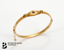 9ct Gold Amethyst and Diamond Bracelet