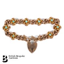 Victorian 9ct Gold and Turquoise Bracelet