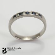 Platinum Diamond and Sapphire Ring