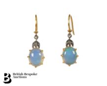 Pair of Silver and Silver Gilt Earrings