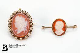 Stone and Seed Pearl Cameo