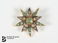 Silver and Silver Gilt Star Burst Brooch