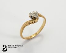 18ct Yellow Gold and Platinum Diamond Ring