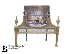 George III Cast-Iron and Brass Fire Basket