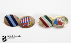 Pair of 9ct Gold and Enamel Cufflinks