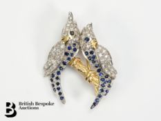 18ct Yellow and White Gold Cockatoo Brooch