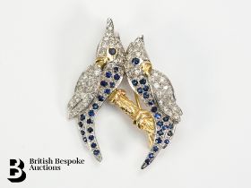 18ct Yellow and White Gold Cockatoo Brooch