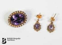 Amethyst Brooch